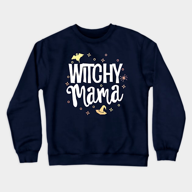 Witchy Mama T-Shirt Halloween Witch Mom Mother Outfit Gift Crewneck Sweatshirt by 14thFloorApparel